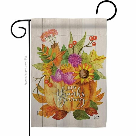 PATIO TRASERO 13 x 18.5 in. Thanksgiving Bouquet Garden Flag with Fall Double-Sided Decorative Vertical Flags PA3873036